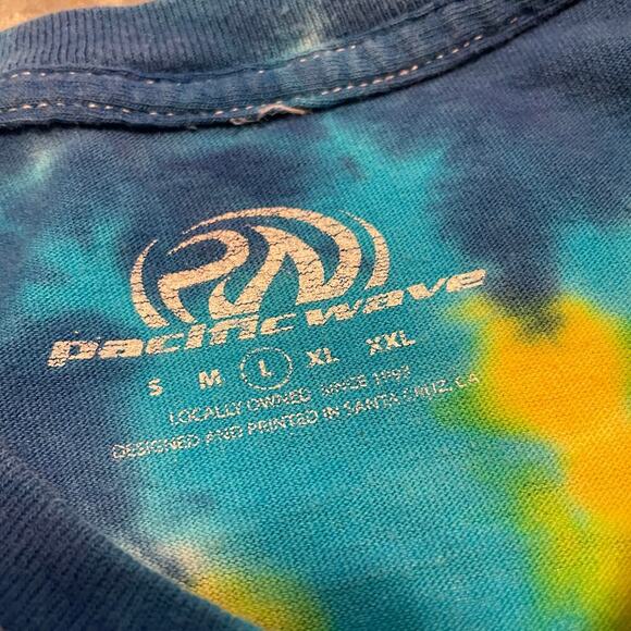 Pacific Wave Surf Shop Santa Cruz California Tie Dye Shirt Mens Large Vintage - Picture 3 of 9